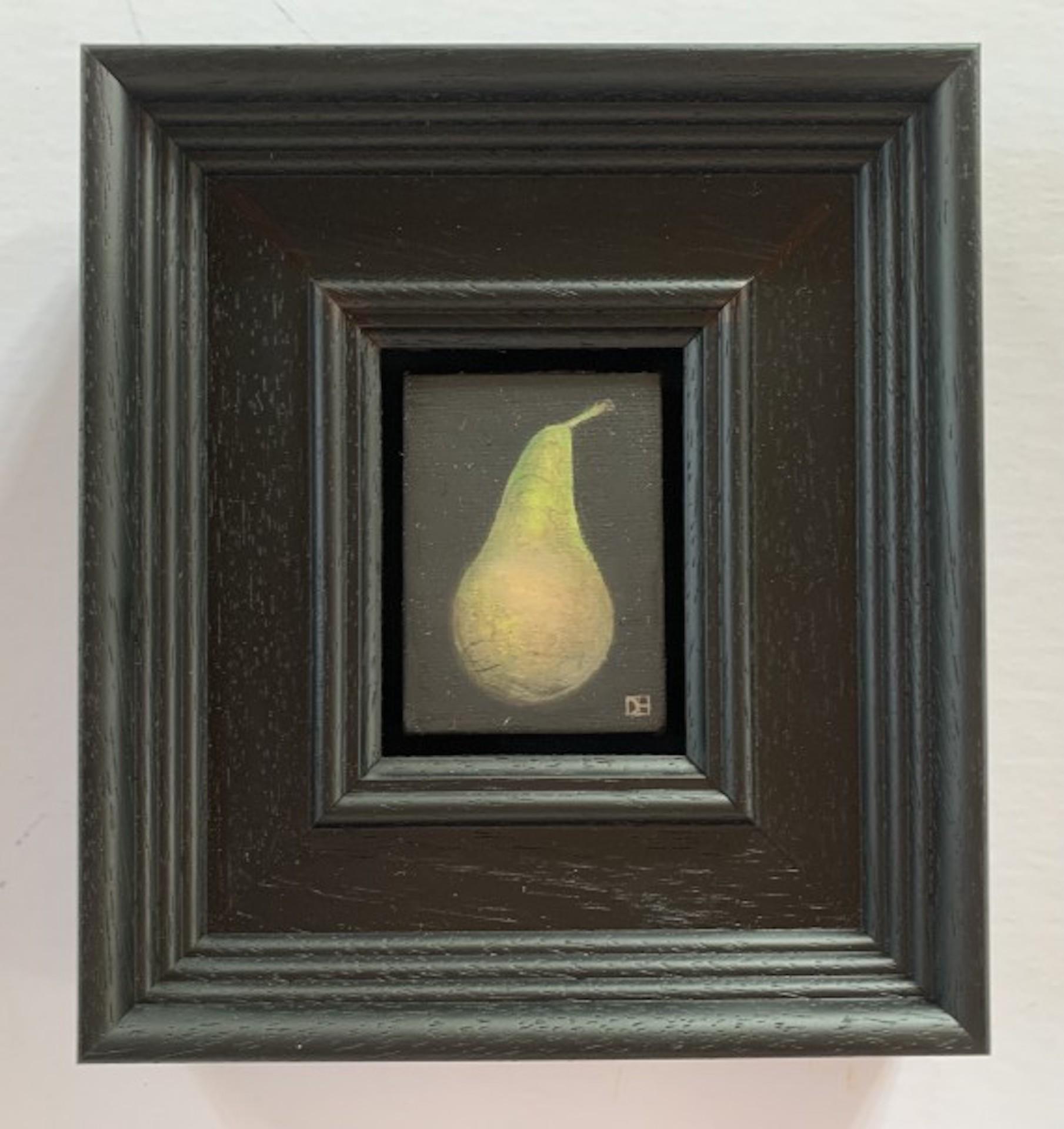 Pocket Conference Pear by Dani Humberstone [2021]
Original
Oil Paint on Canvas
Image size: H:7.5 cm x W:5 cm
Complete Size of Unframed Work: H:7.5 cm x W:5 cm x D:2cm
Framed Size: H:18.5 cm x W:16.5 cm x D:3.5cm
Sold Framed
Please note that insitu