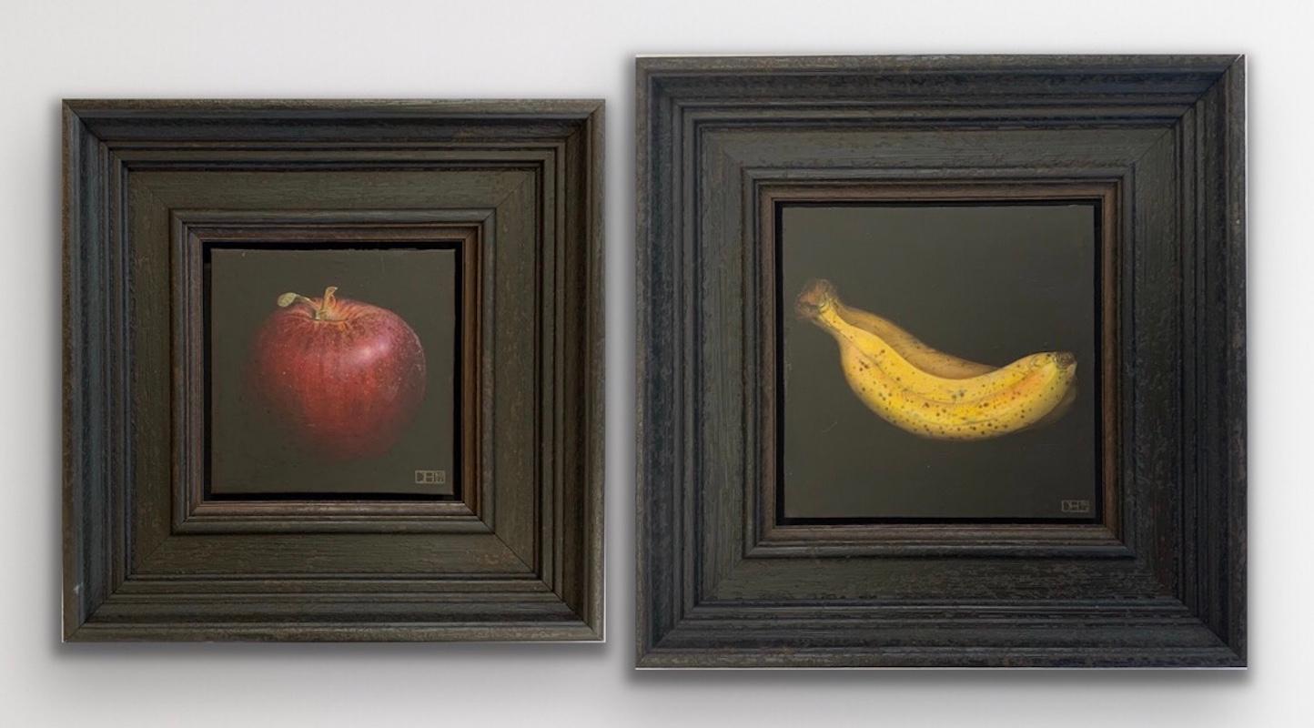 Deep Red Apple and Yellow Banana diptych