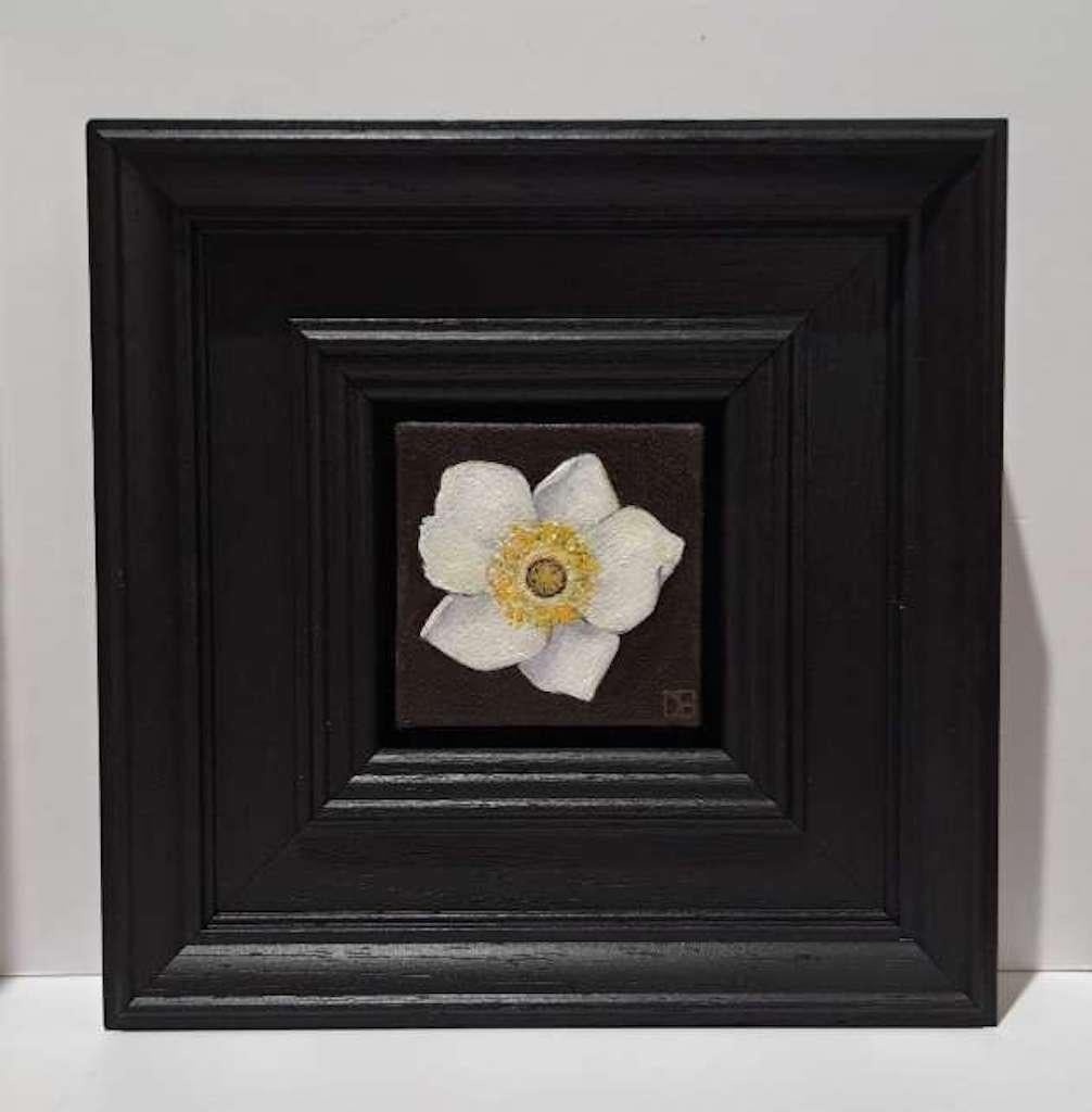 diptych of Pocket Snowdrop 2 and Pocket White Anemone, Original painting For Sale 9