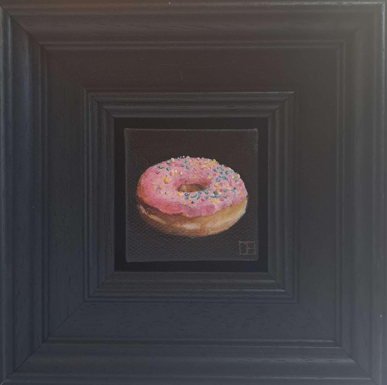 Doh-Nut (With Sprinkles) Pocket Painting 3c, original painting, still-life For Sale 2