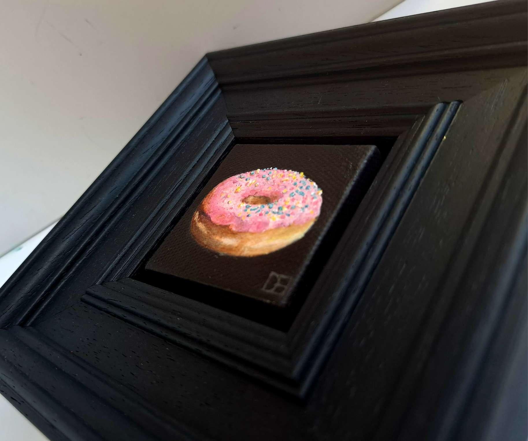 Doh-Nut (With Sprinkles) Pocket Painting 3c, original painting, still-life For Sale 5