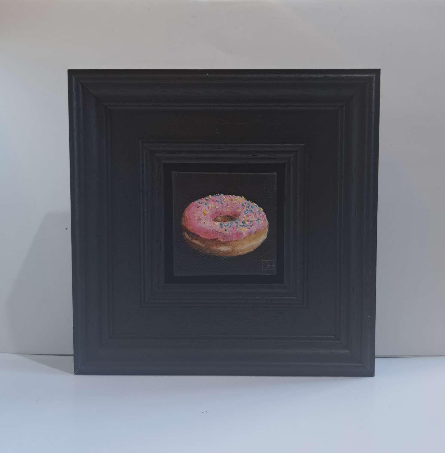 Doh-Nut (With Sprinkles) Pocket Painting 3c, original painting, still-life For Sale 6