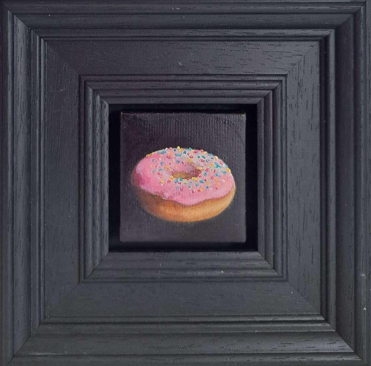 Doughnut Pink Pocket Painting 207, original painting, still life