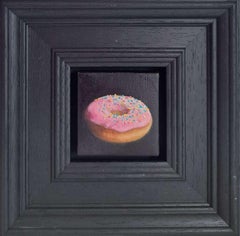 Doughnut Pink Pocket Painting 207, original painting, still life
