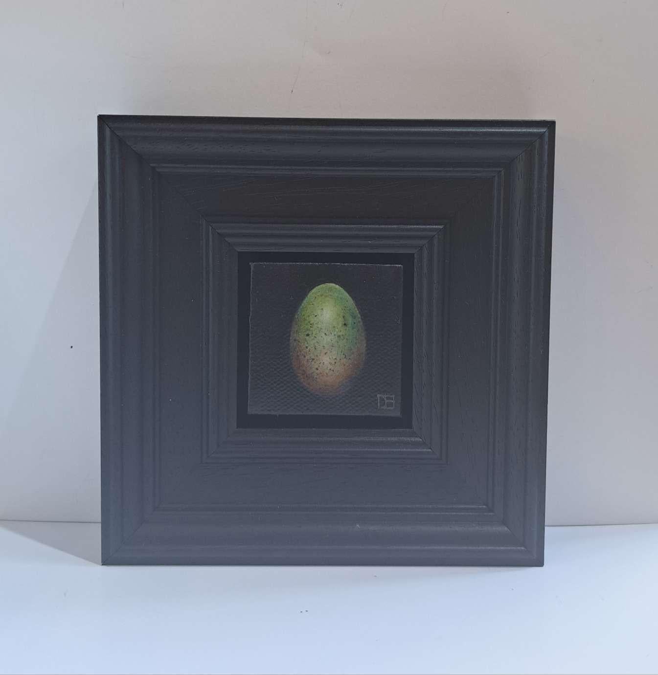 Egg Blackbird Greenish Pocket Painting 4c, original painting, still-life For Sale 3
