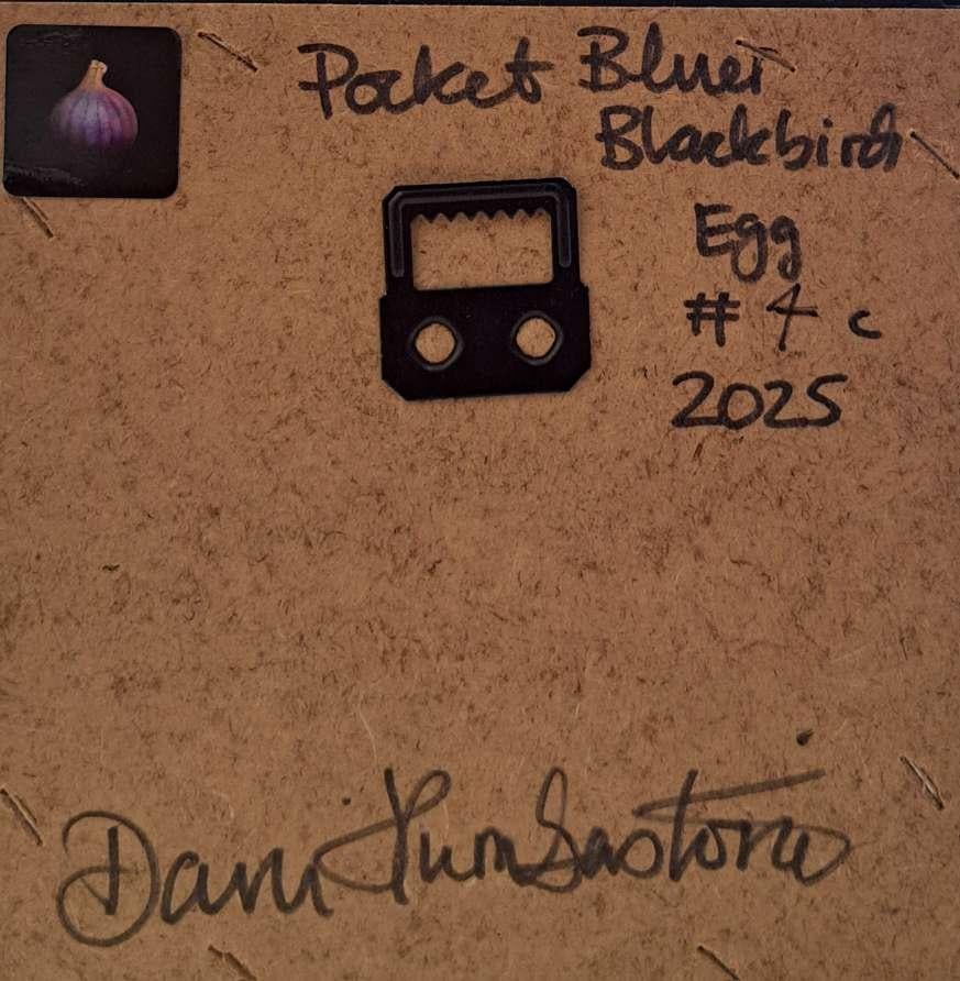 Egg Blackbird's Bluer Pocket Painting 4c, original painting, still-life For Sale 1
