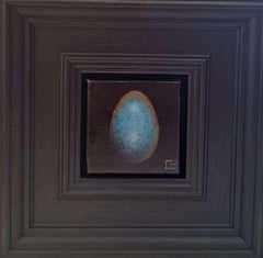 Egg Blackbird's Bluer Pocket Painting 4c, original painting, still-life