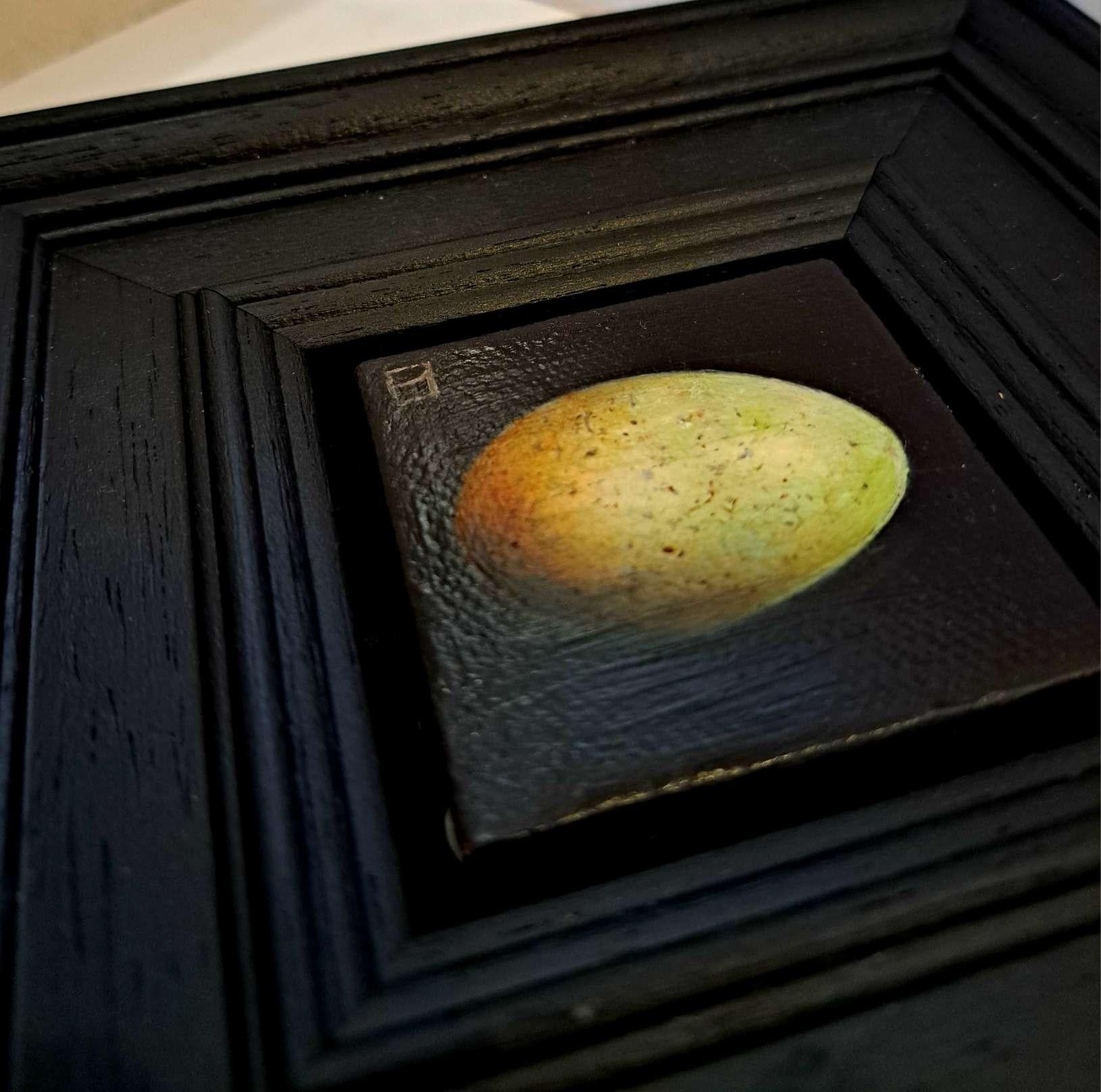 Egg Blackbird's Greenish Pocket Painting 3c, original painting, contemporary For Sale 4