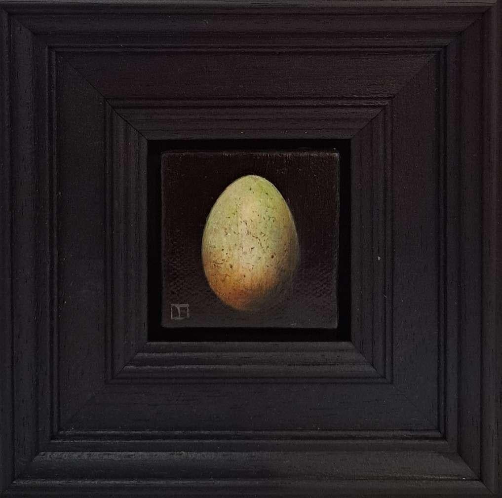 Egg Blackbird's Greenish Pocket Painting 3c, original painting, contemporary