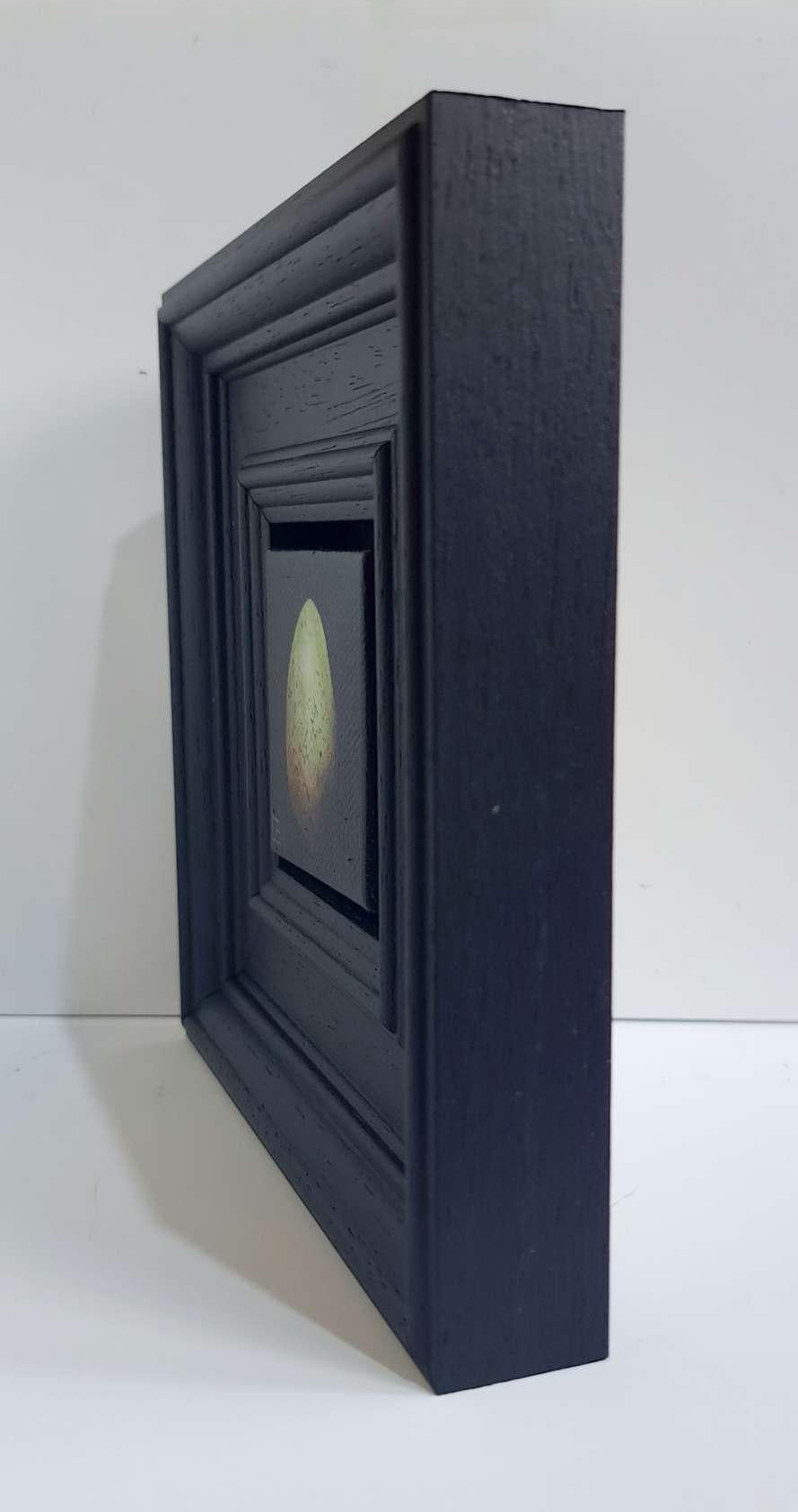 Peinture de poche vert-de-gris d'œuf d'oiseau noirbird 3c, peinture originale en vente 1