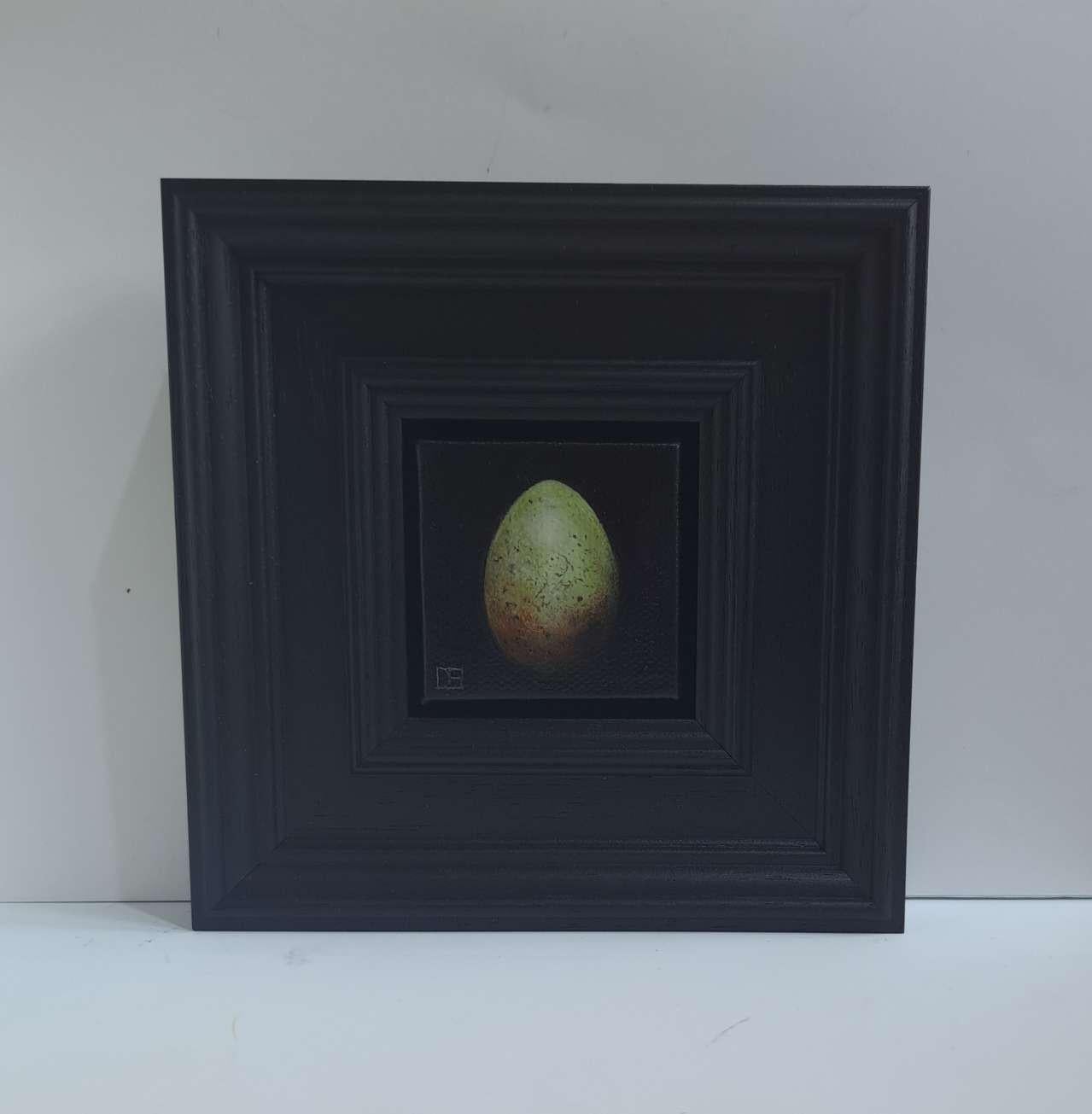 Peinture de poche vert-de-gris d'œuf d'oiseau noirbird 3c, peinture originale en vente 4