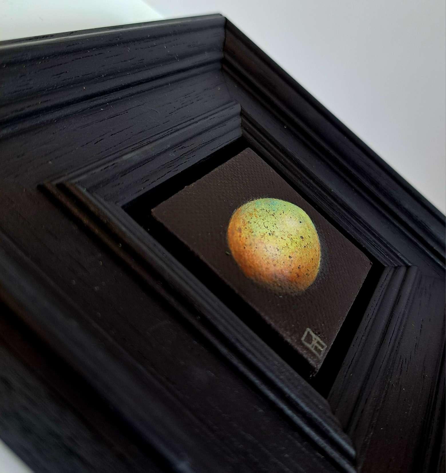 Egg Blackbird's Greenish Pocket Painting 4c, Originalgemälde, Stillleben im Angebot 6