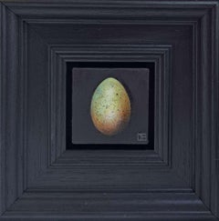 Egg Blackbird's Greenish Pocket Painting 4c, original painting, still-life