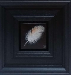 Feather Tawny Owl Pocket Painting 3, original painting, contemporary