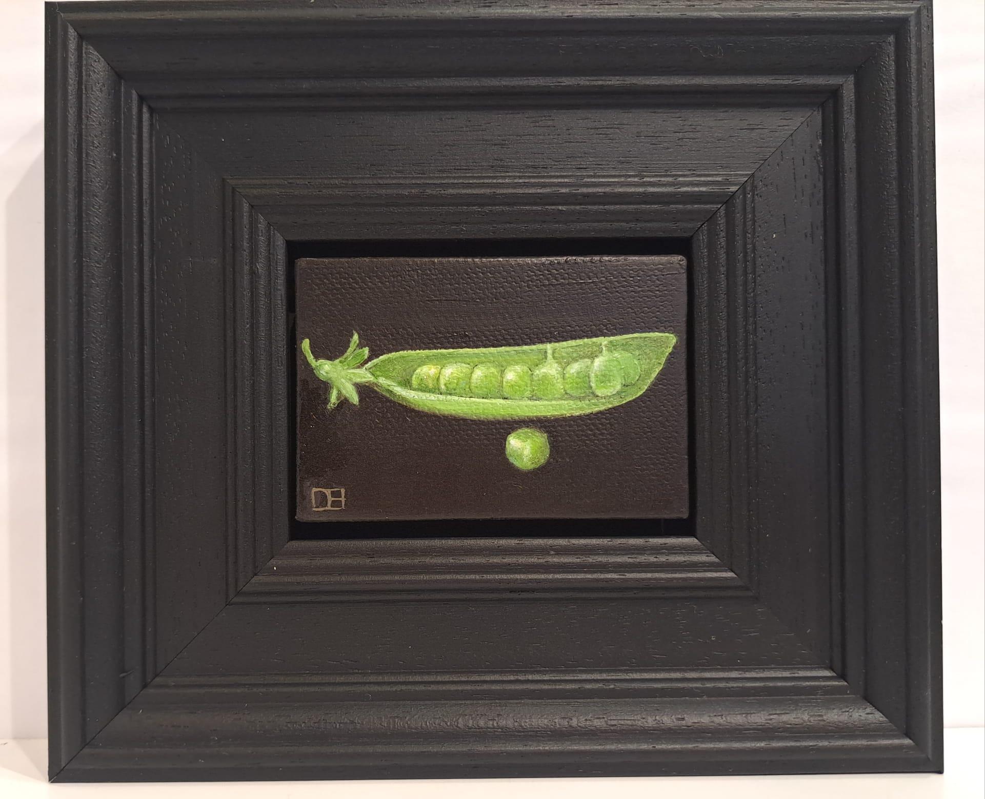 Fenchel und Erbsen in der Schote Taschengemälde – Painting von Dani Humberstone