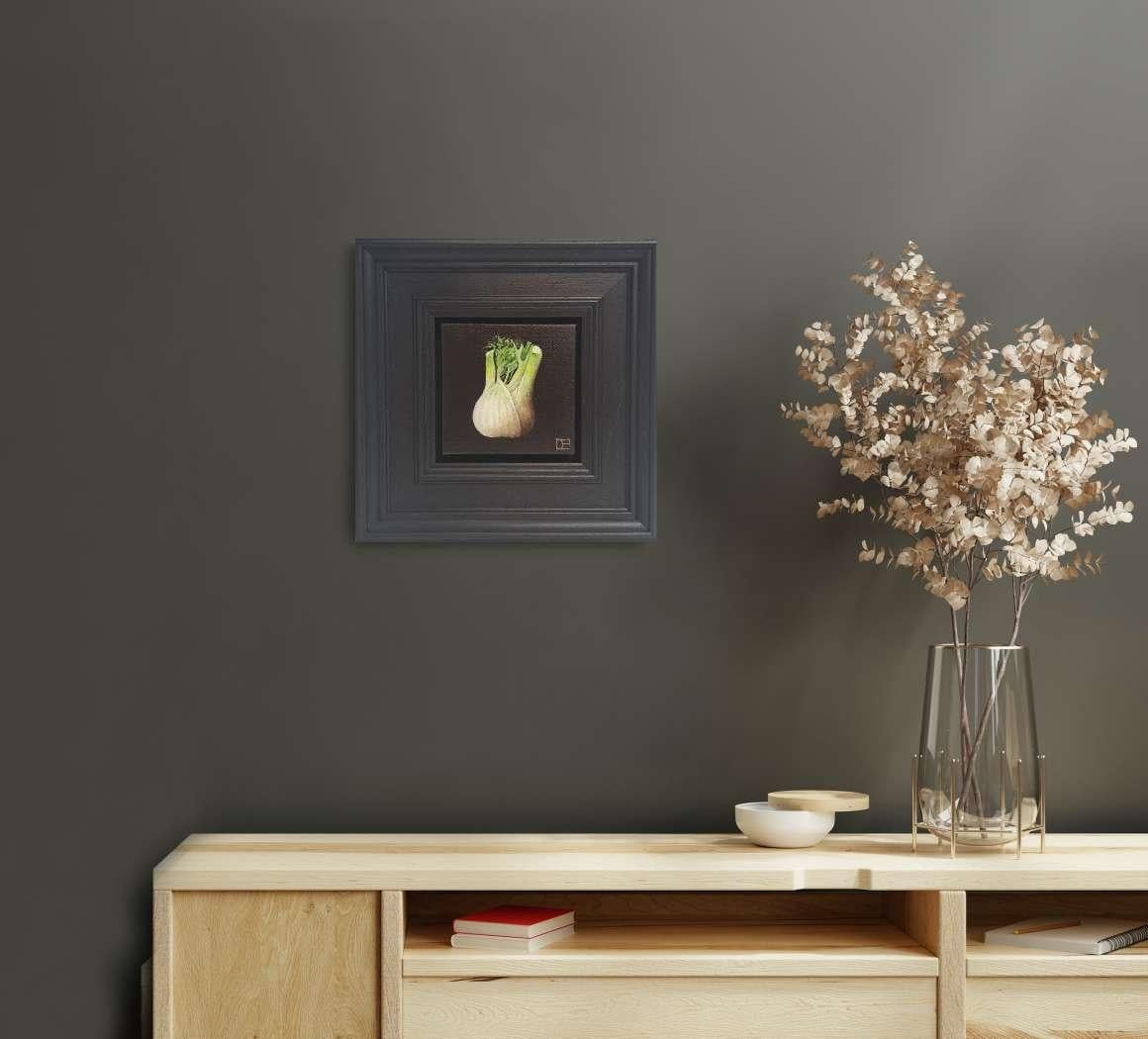 Fenchelknolle Taschenmalerei, Originalgemälde, Stillleben – Painting von Dani Humberstone