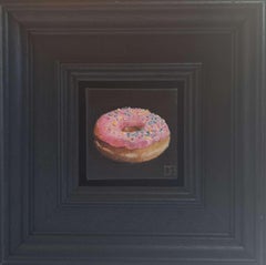 Fig Green & Doh-Nut Pocket Painting 3c, original painting, still-life