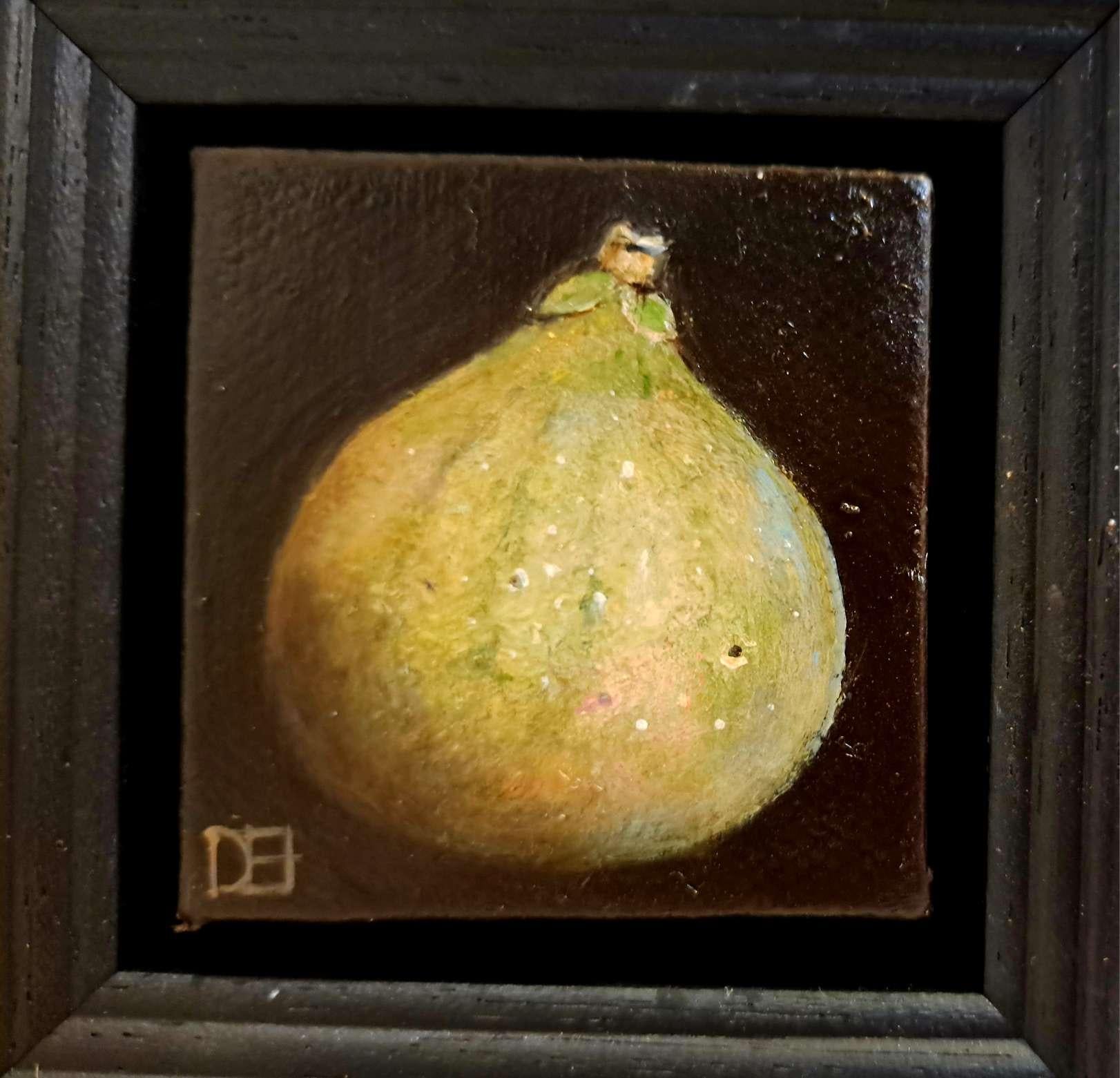 Fig Green Pocket Painting 2c, original painting, contemporary, still-life 1