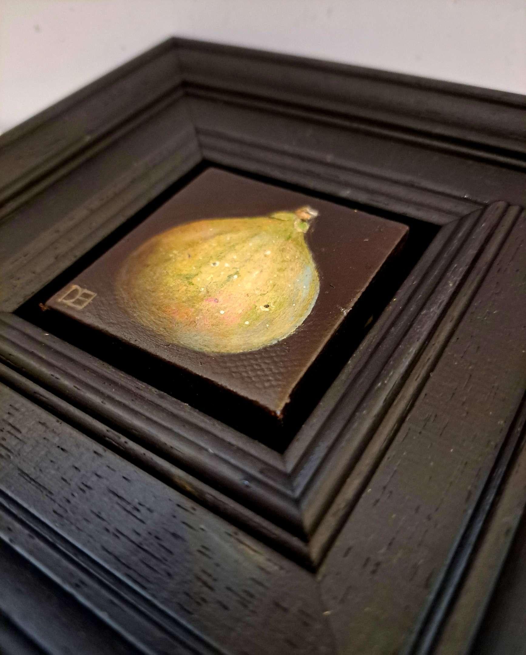 Fig Green Pocket Painting 2c, original painting, contemporary, still-life 2