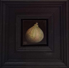 Fig Green Pocket Painting 2c, original painting, contemporary, still-life
