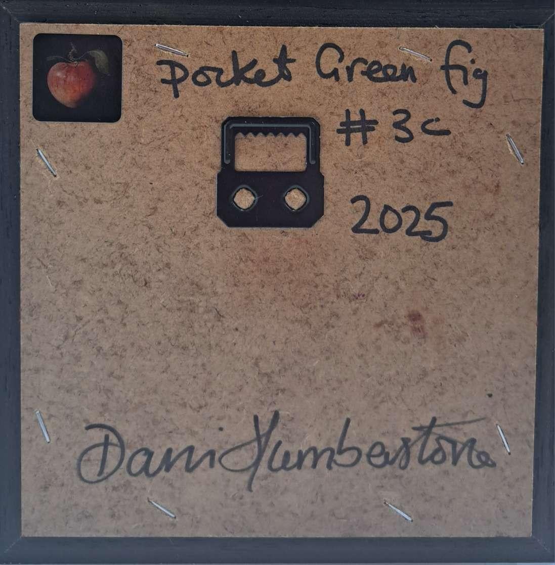 Fig Green Pocket Painting 3c, original painting, still-life For Sale 1