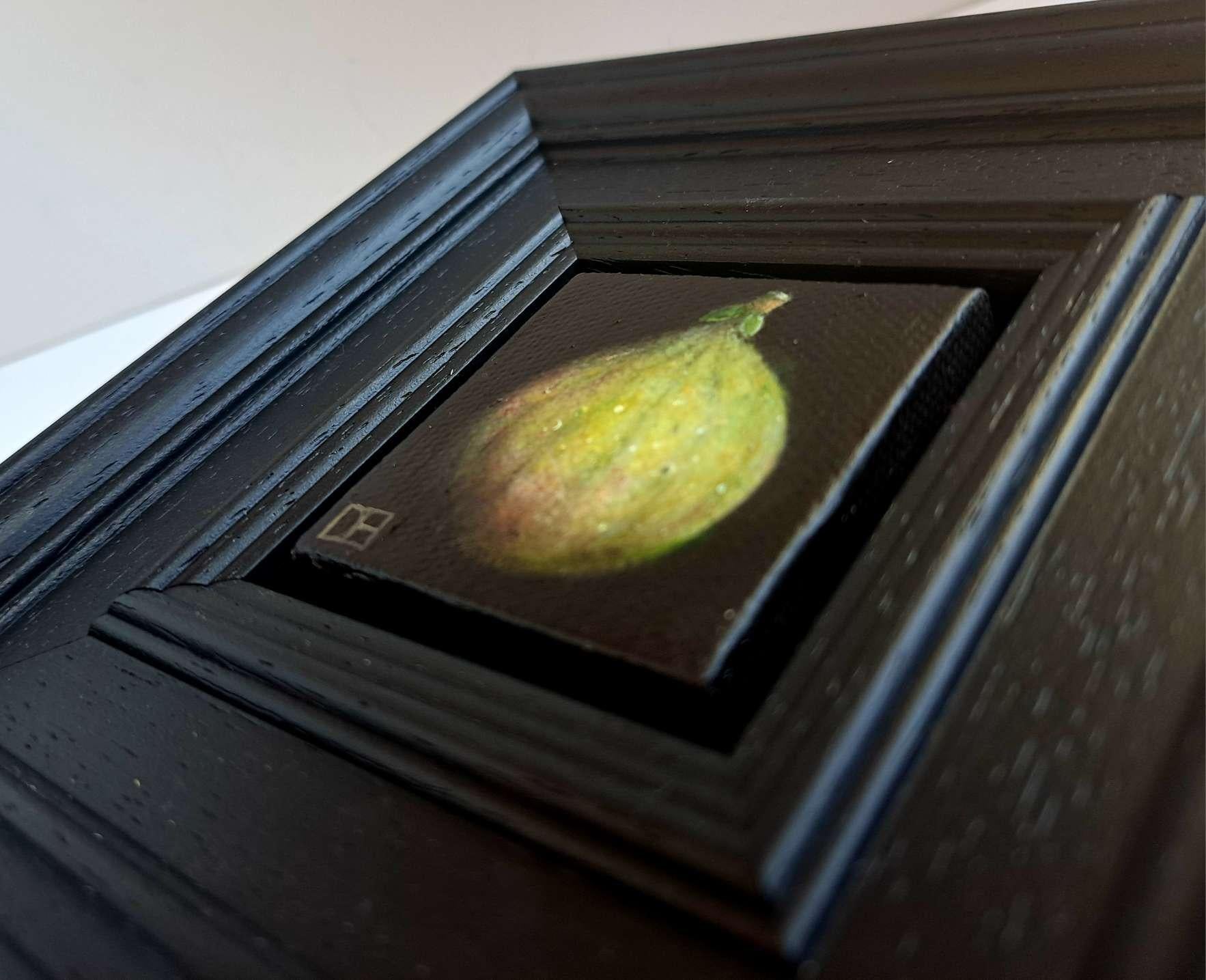 Fig Green Pocket Painting 3c, original painting, still-life For Sale 3