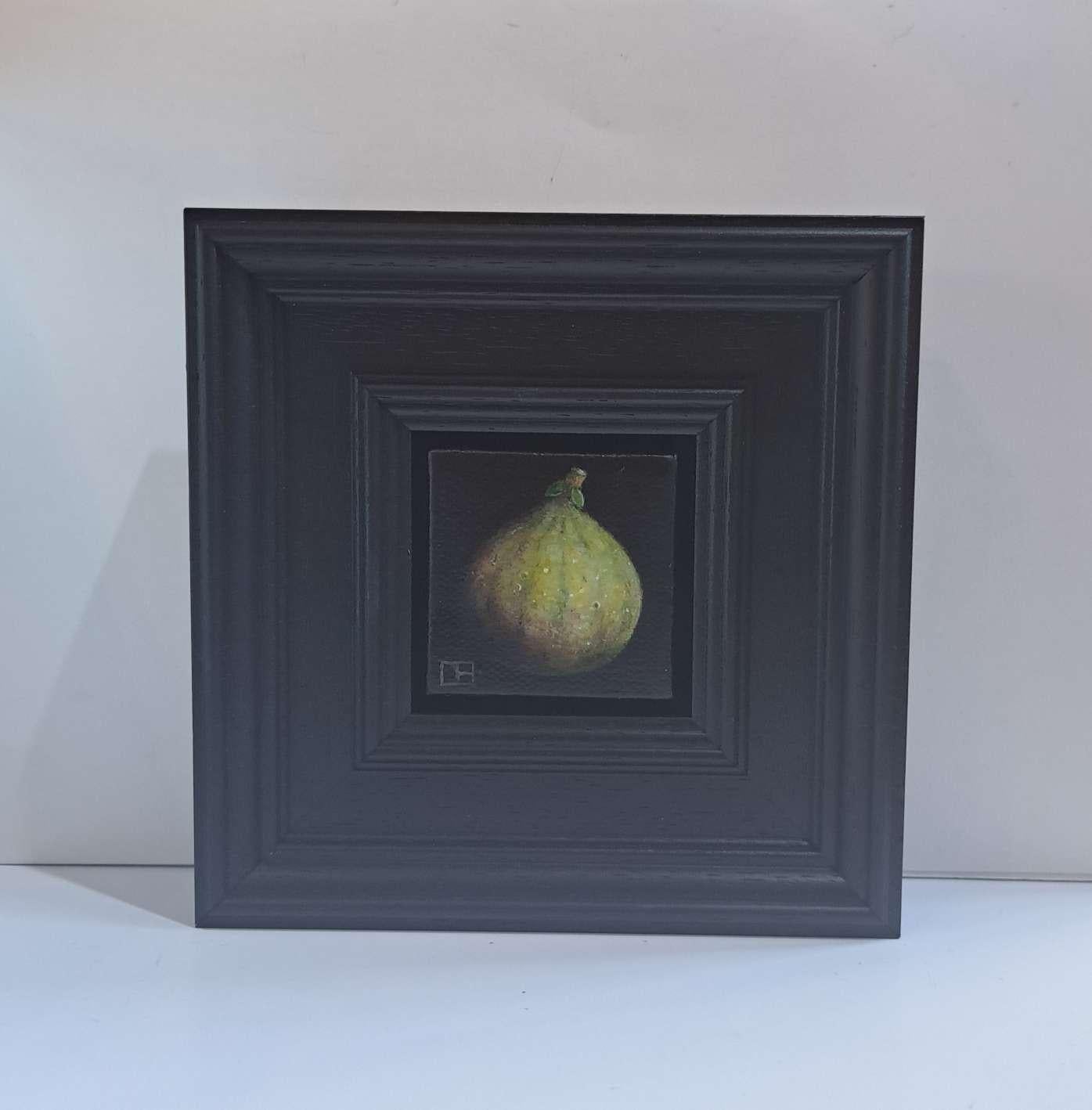 Fig Green Pocket Painting 3c, original painting, still-life For Sale 4