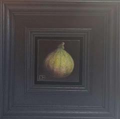 Fig Green Pocket Painting 3c, original painting, still-life