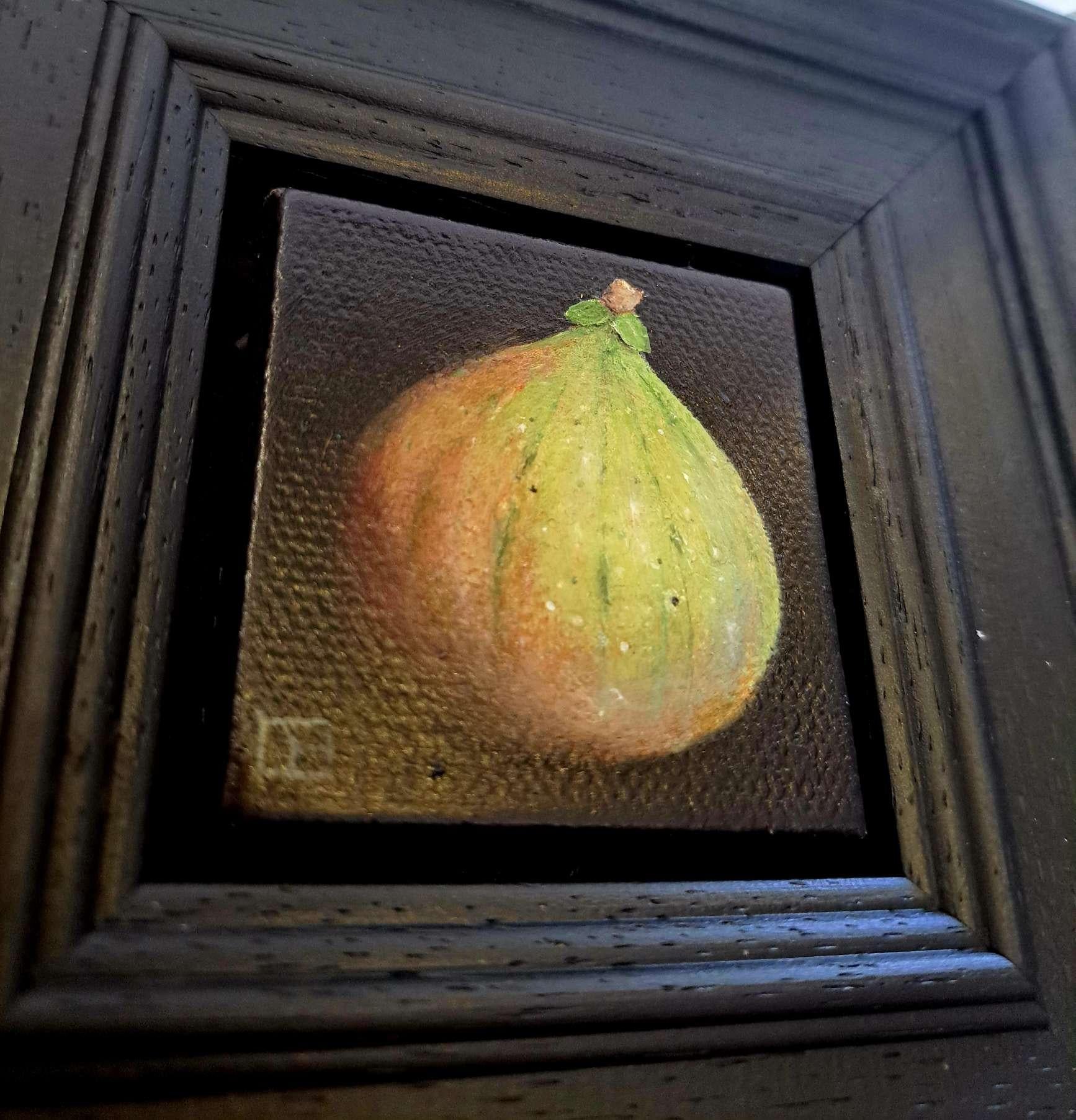 Green Fig Pocket Painting 4c, original painting, still-life For Sale 6
