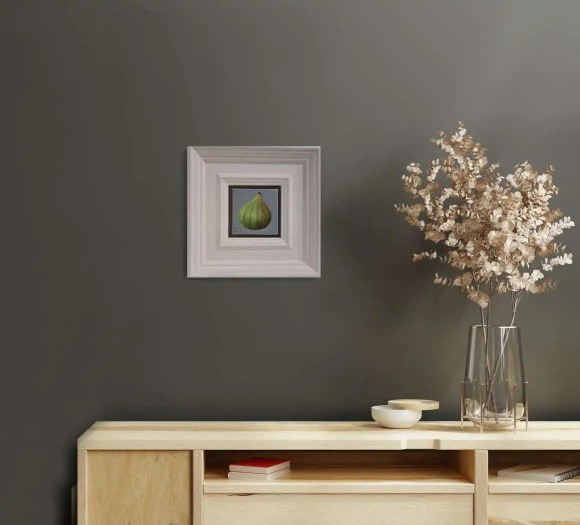 Green Fig & Strawberry (White Collection) Paintings set, Still life, Original For Sale 3