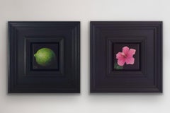 Hibiscus Pink 229 & Lime Green Juicy Pocket Painting 228, diptych