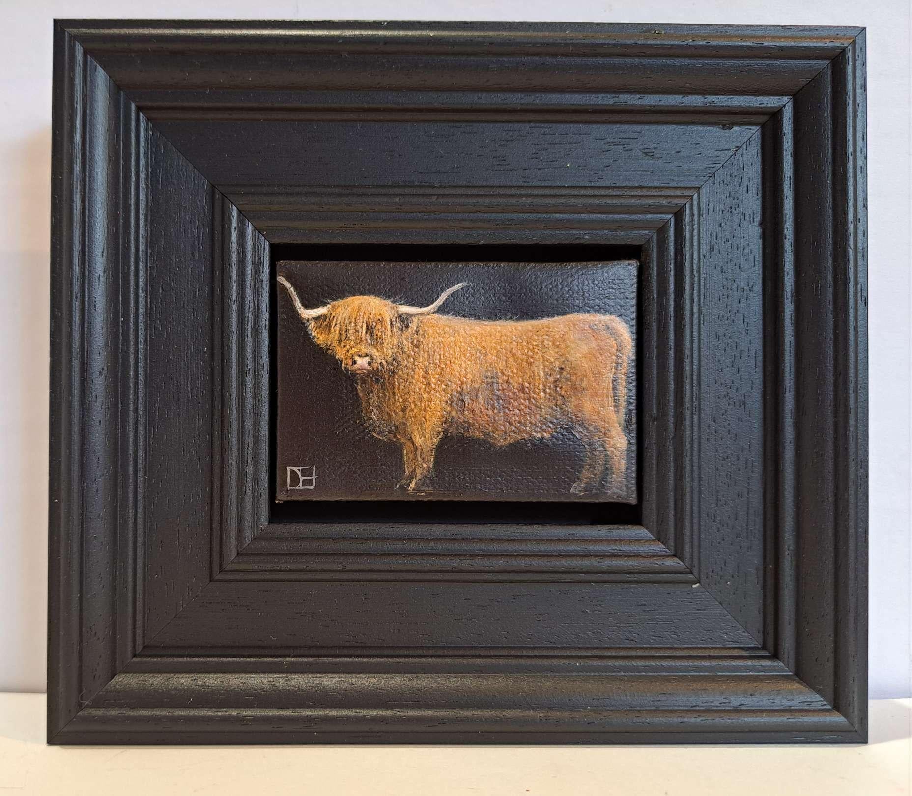 Highland Cow Pocket Painting c, Originalgemälde, Stillleben im Angebot 4