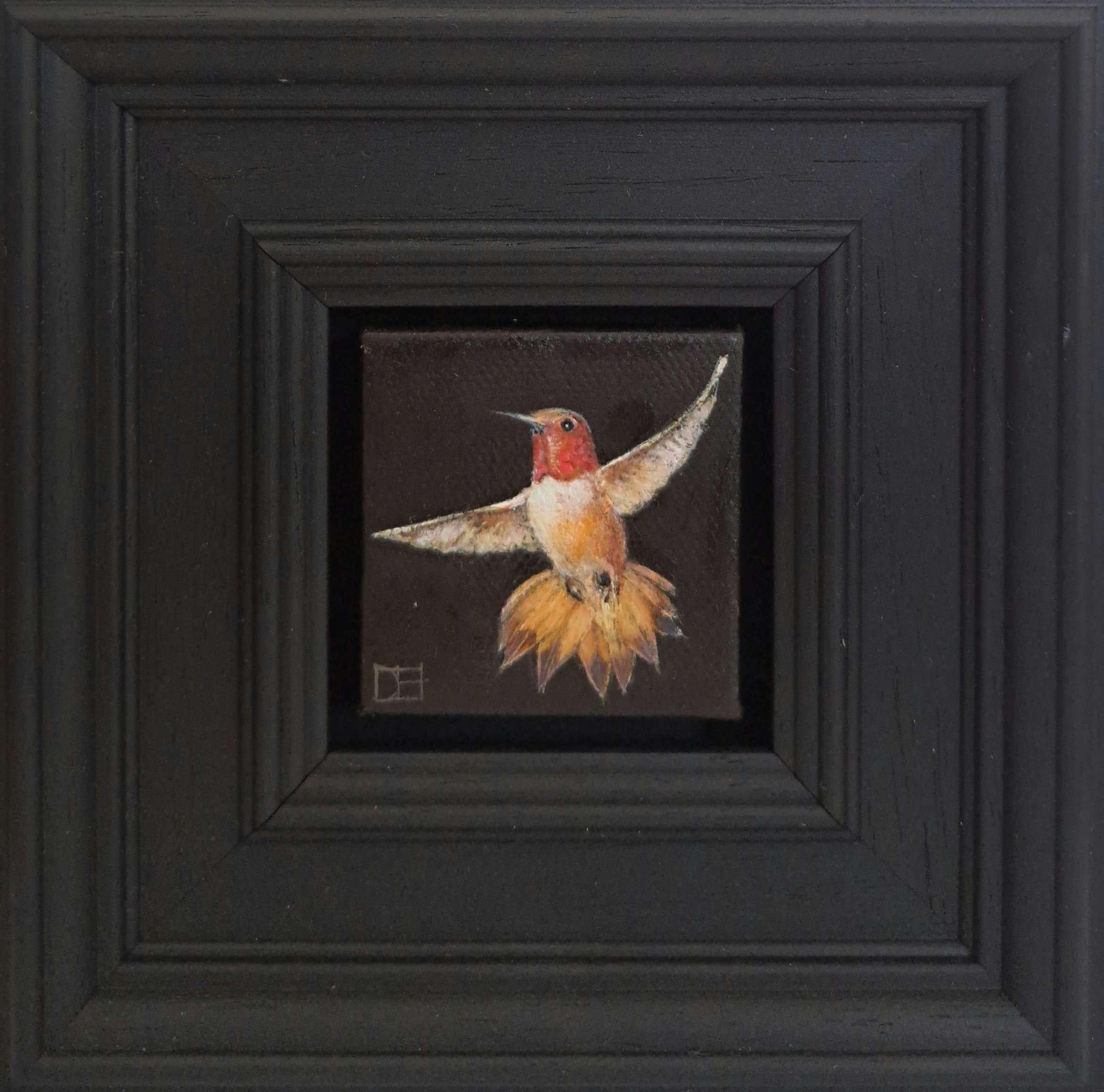 Dani Humberstone Still-Life Painting - Hummingbird Rufous Pocket Painting 237, original painting, still-life