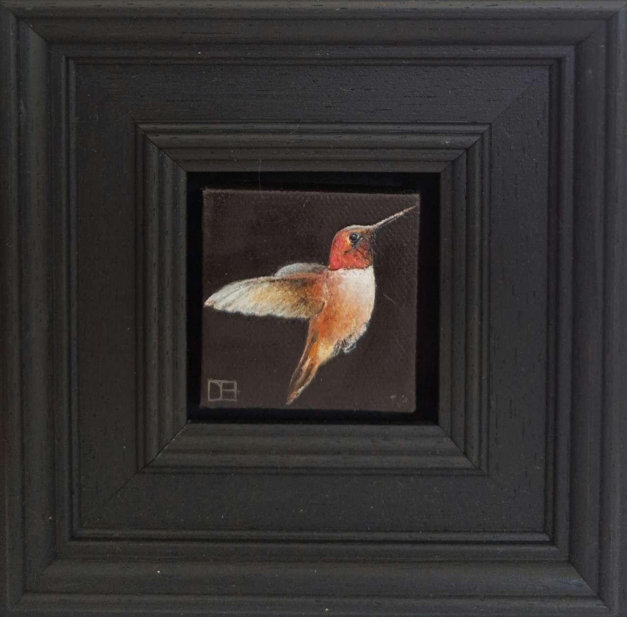 Hummingbird Rufous Pocket Painting 238, original painting, still-life