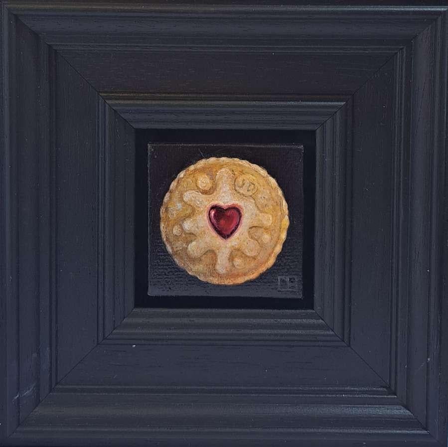 Dani Humberstone Still-Life Painting – Jannie Dodger, 3 Taschengemälde, Stillleben, süßes Original