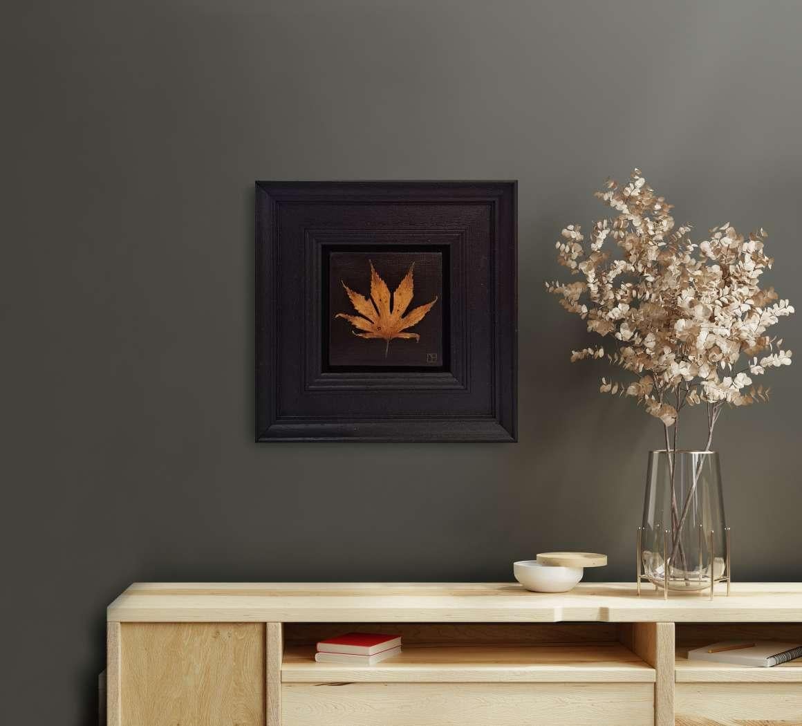 Hoja Otoño Bolsillo Pintura 4c, pintura original, contemporánea en venta 1