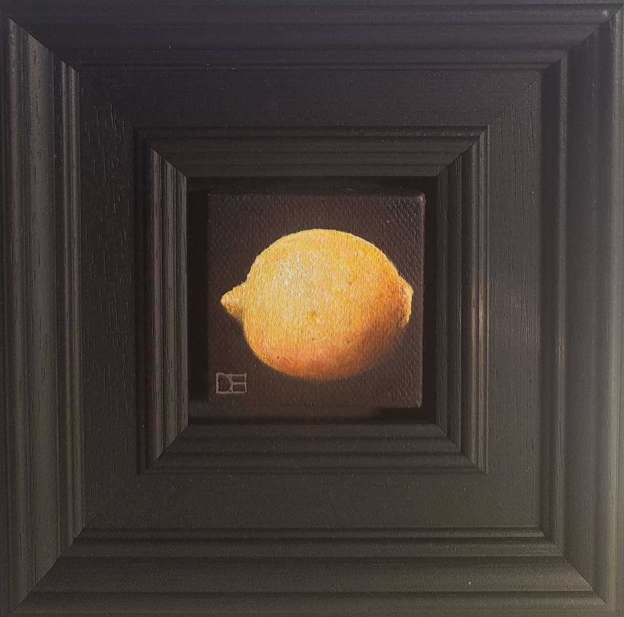 Lemon Zesty Pocket Painting, Originalgemälde, Stillleben