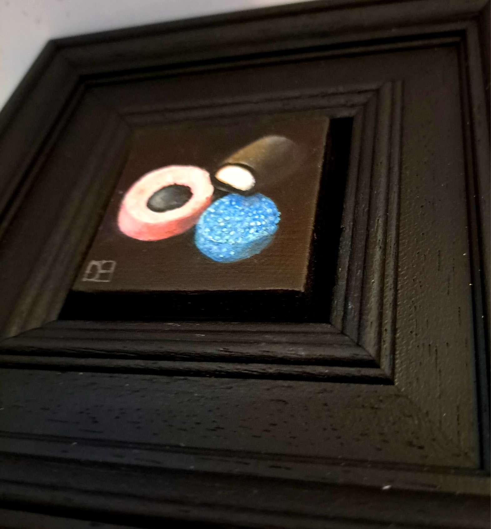 Licorice Allsorts Candy Sweets Pocket Painting, original painting, contemporary For Sale 1