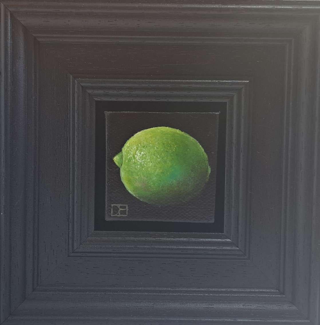 Lime Pocket Painting 4c, quadro originale, natura morta, Nature in vendita 2