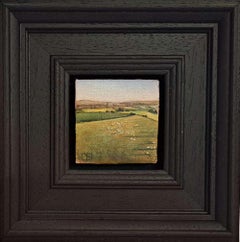 Longborough, Grazing Sheep Landscape Collection Pocket Series, original art