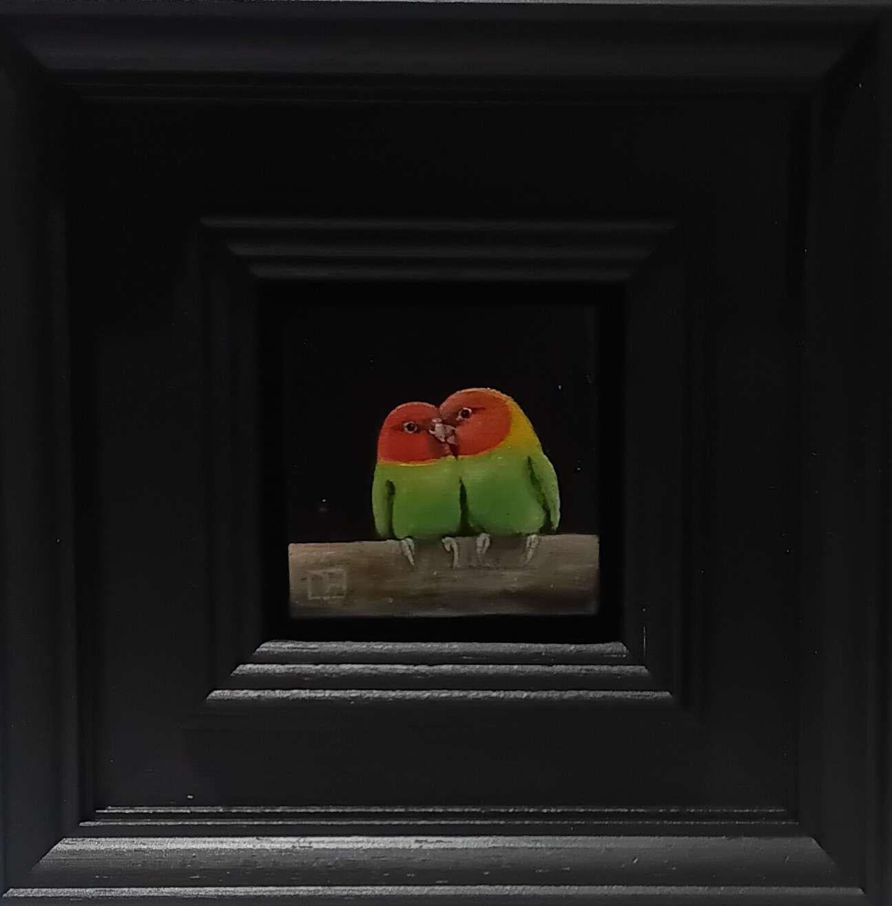 Dani Humberstone Still-Life Painting – Lovebirds Pocket Painting 2, Originalgemälde, zeitgenössisch