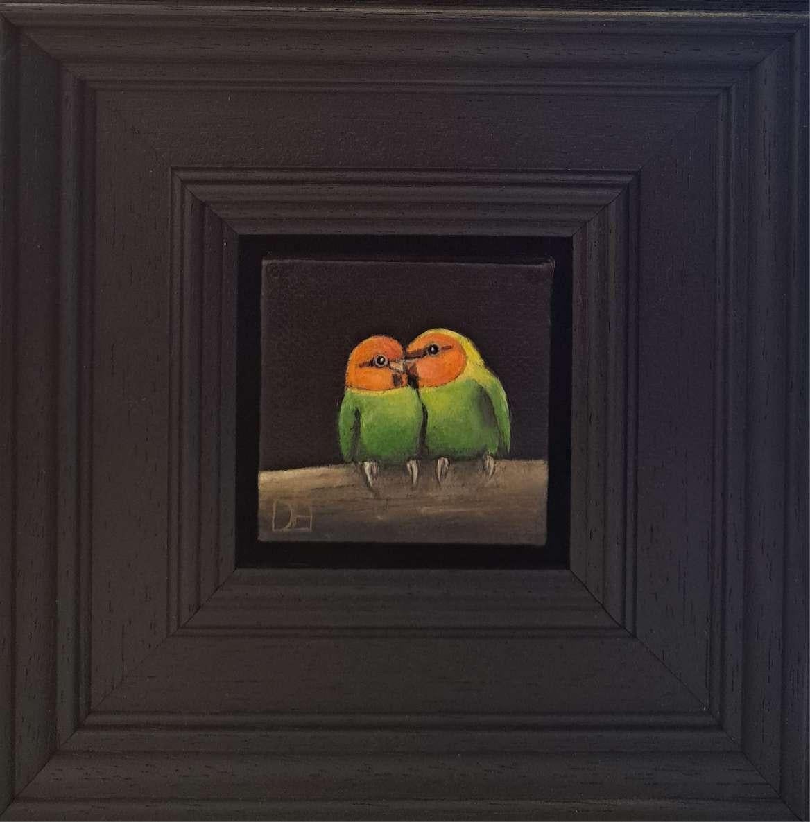Pintura de bolsillo Tortolitos 9c, pintura original, bodegón en venta 1