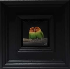Lovebirds Pocket Painting, original painting, contemporary