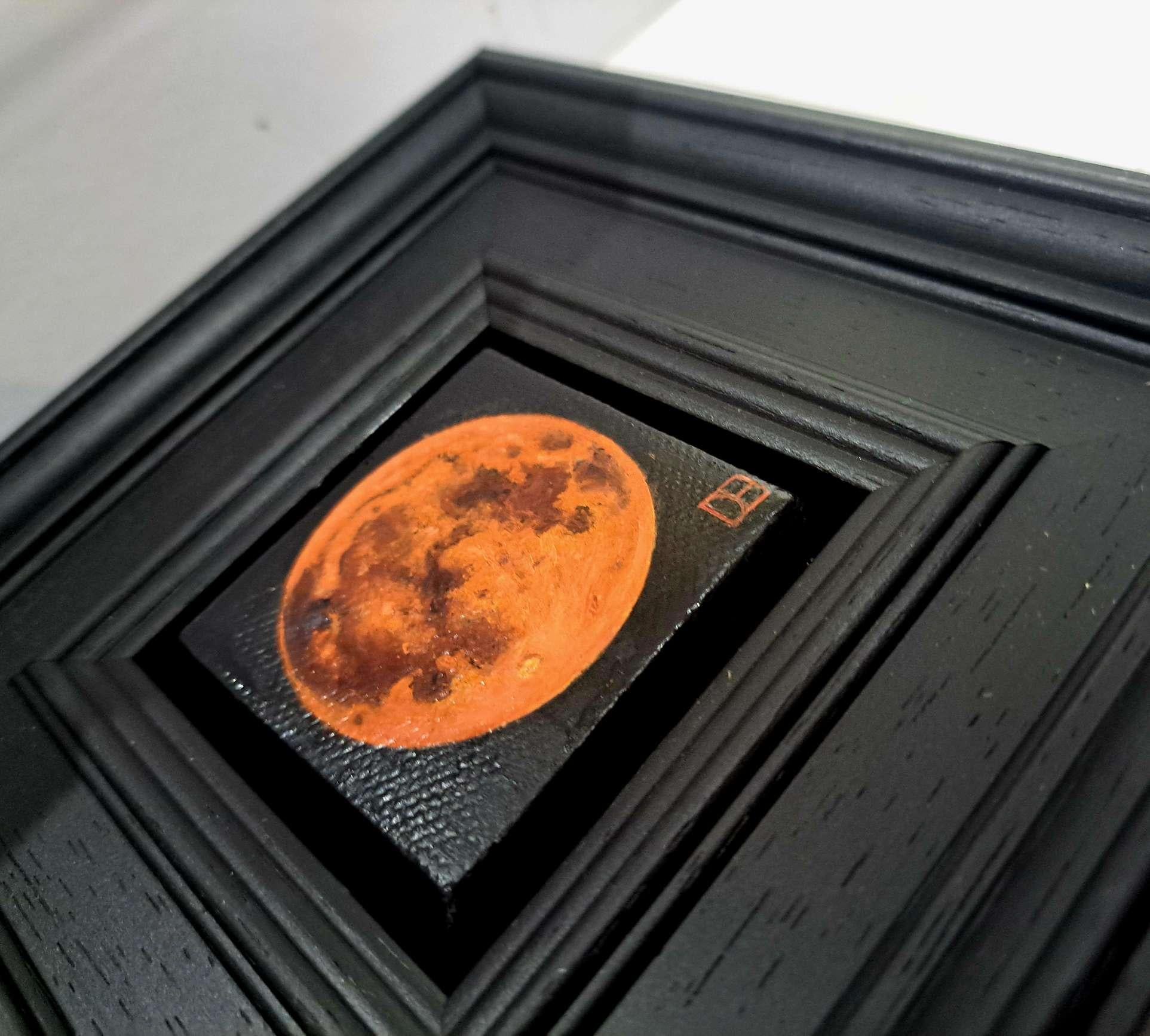 Luna Eclipse Taschengemälde, Originalgemälde, Stillleben im Angebot 1