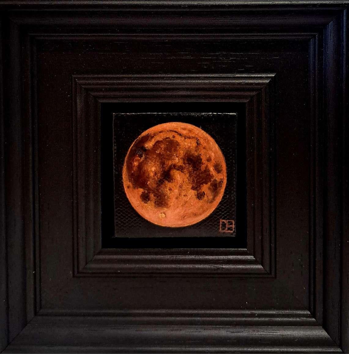 Luna Eclipse Taschengemälde, Originalgemälde, Stillleben