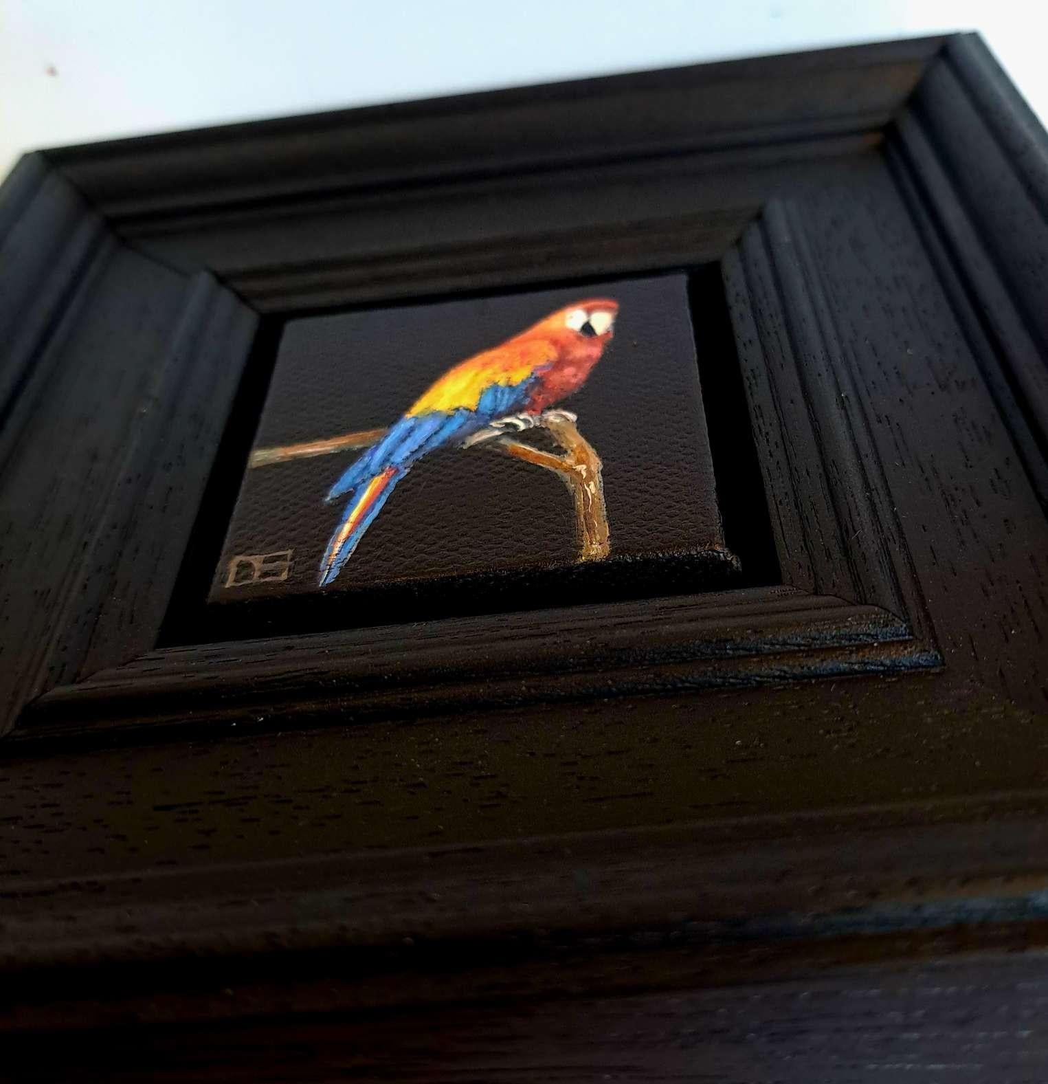 Guacamayo Jungla Colección Pintura de Bolsillo, Naturaleza, Animal, Pájaro Original en venta 1