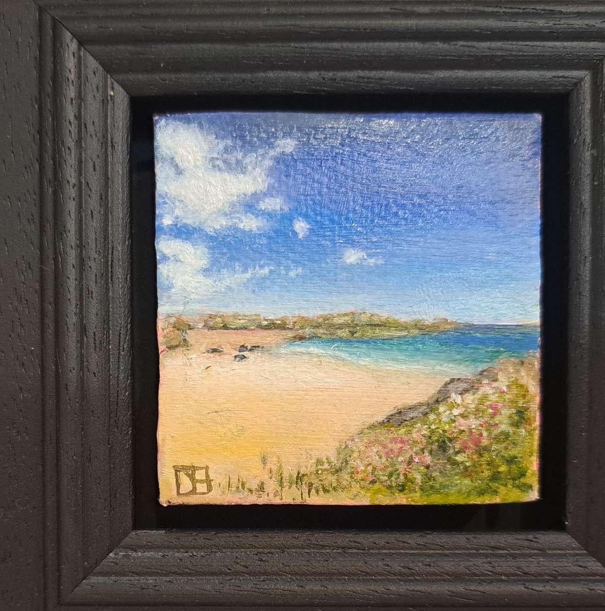 Newquay, Collezione di paesaggi serie tascabile - Landscape Painting Nero di Dani Humberstone