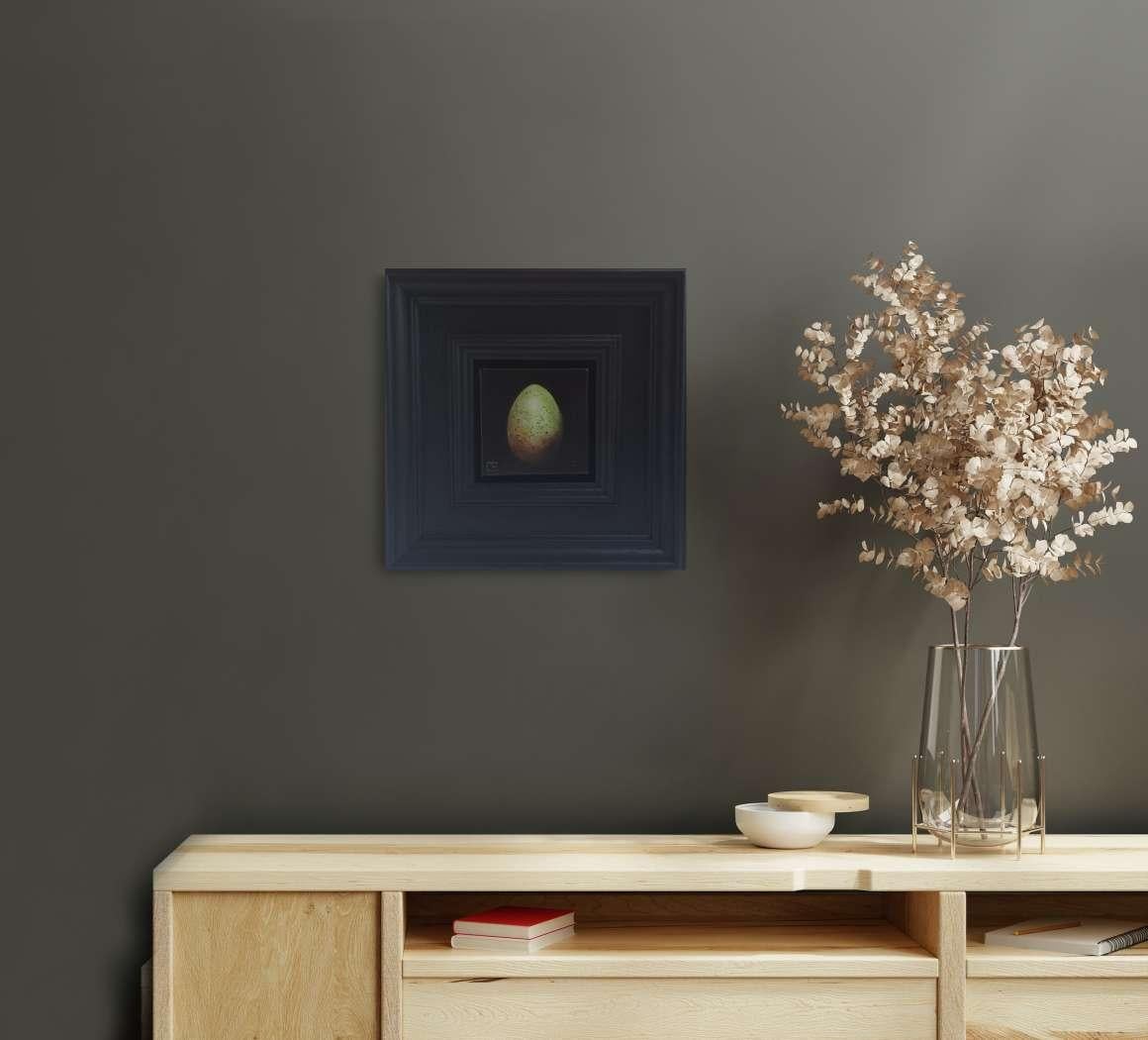 Chouette hulotte et œuf de merle, ensemble de 2, peinture originale, Nature en vente 7