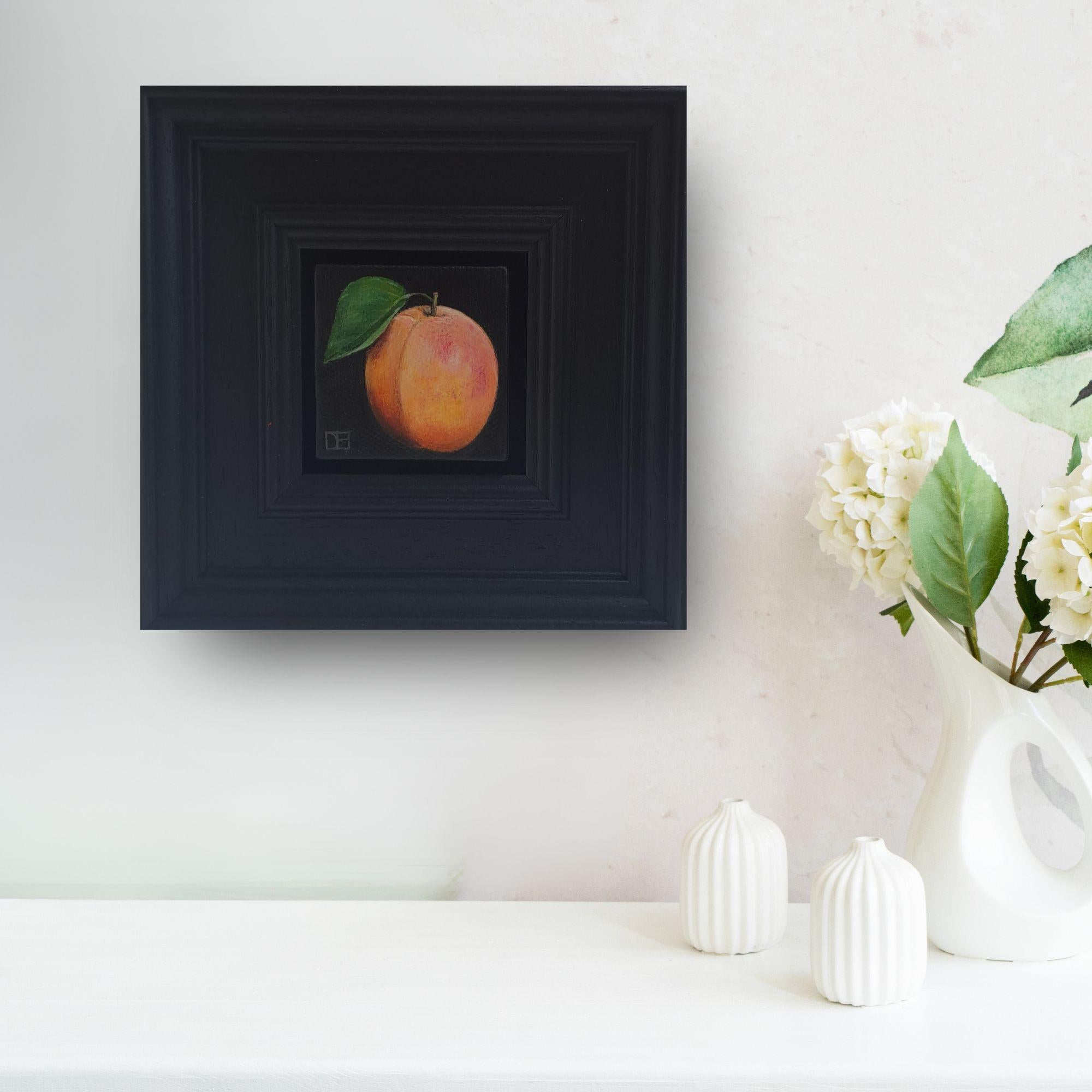 Pfirsich - Original Realismus Stillleben Obst - zeitgenössische Kunst – Painting von Dani Humberstone