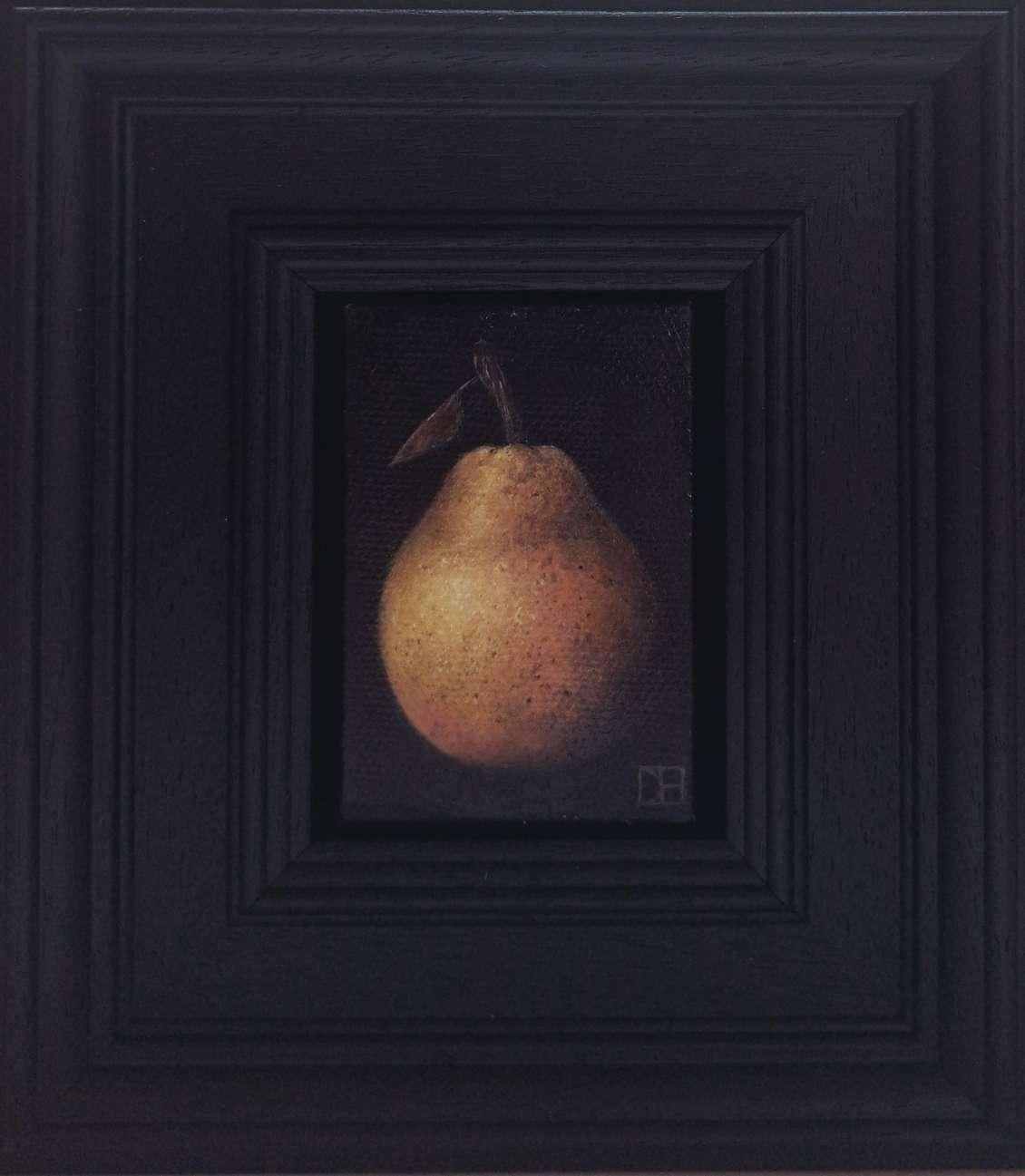 Dani Humberstone Still-Life Painting - Pear Blush Ochre Very Pocket Painting 223, original painting, still life